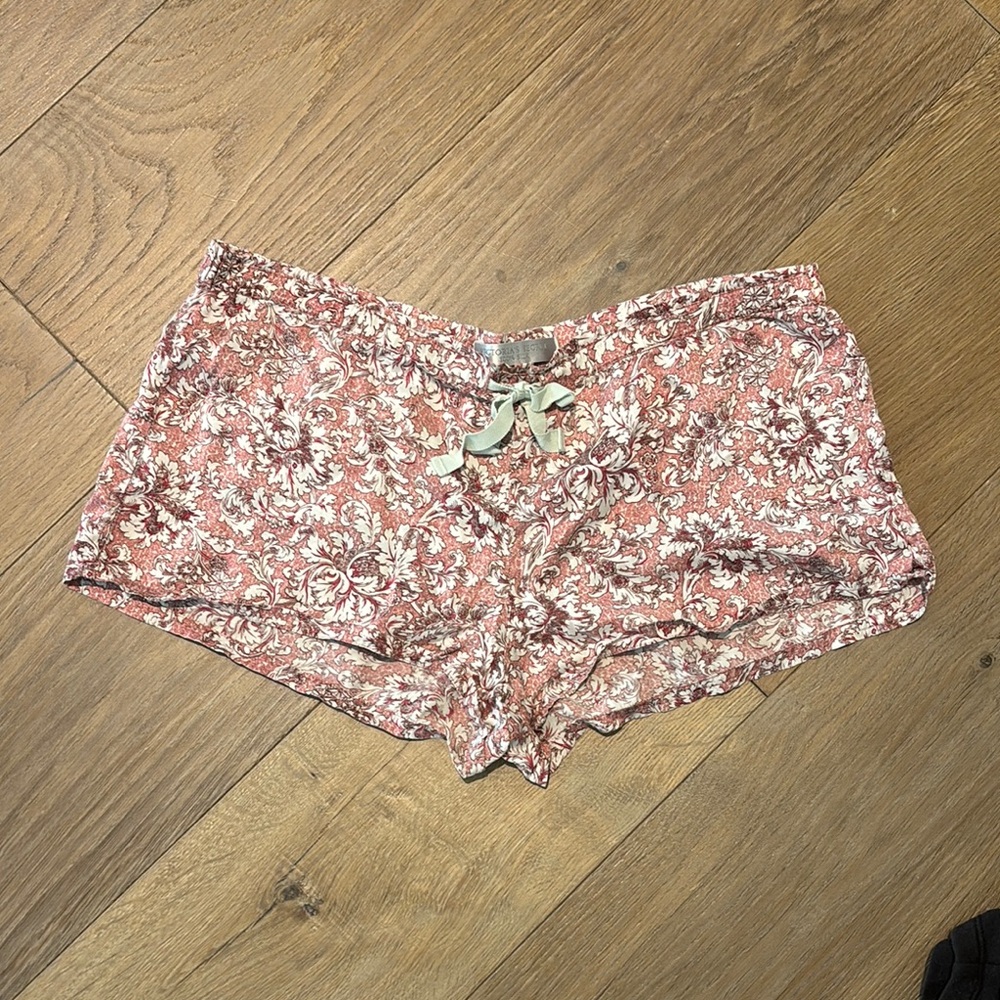 Floral Print 100% Silk Pajama Shorts